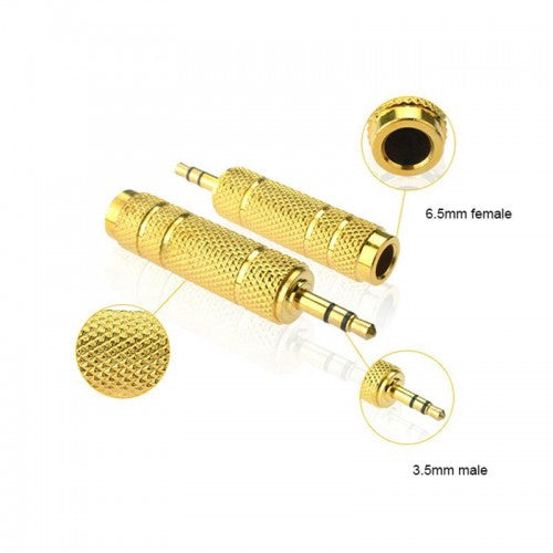 【2PCS】RM Gold Plated 3.5mm to 6.5mm Jack Converter Plug Stereo Audio Adapter - Reco Music Malaysia