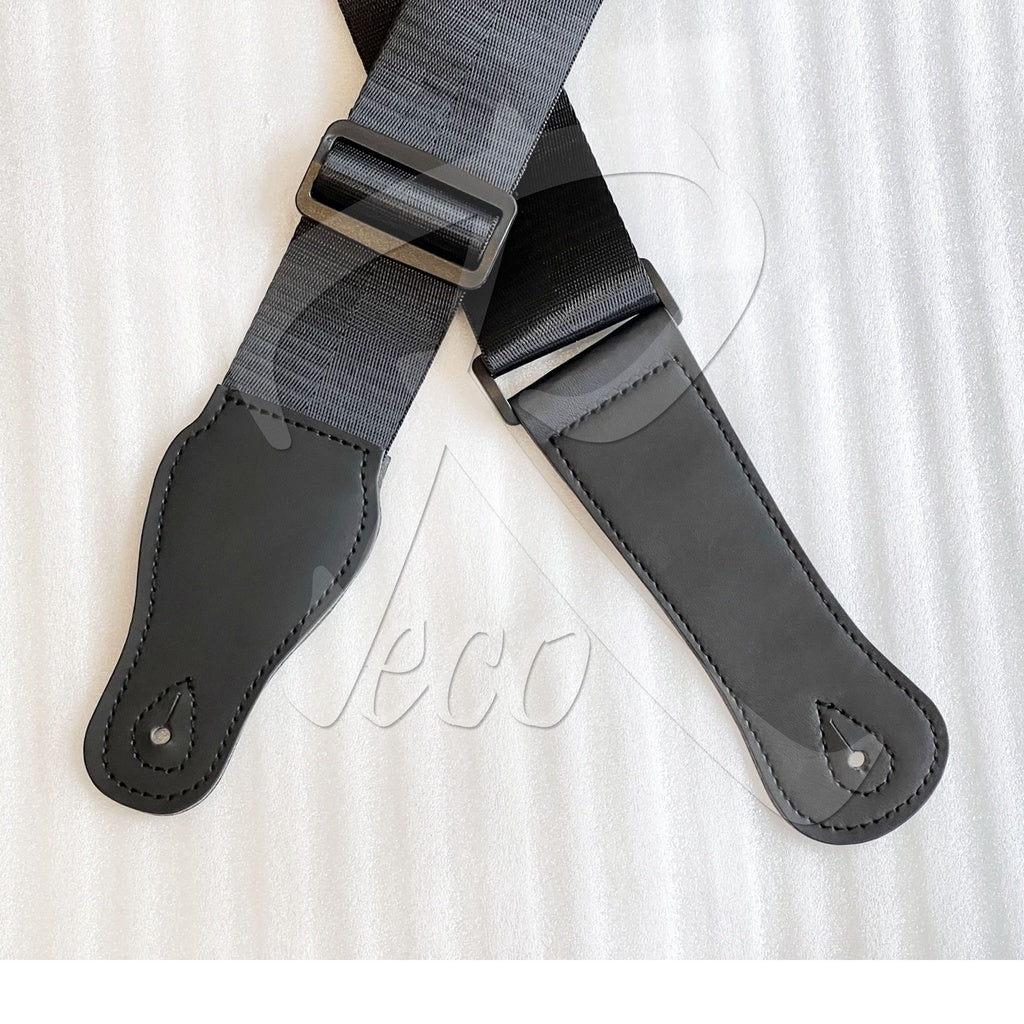 RM Basic Black Acoustic Electric Guitar Strap Seatbelt Material - Reco Music Malaysia