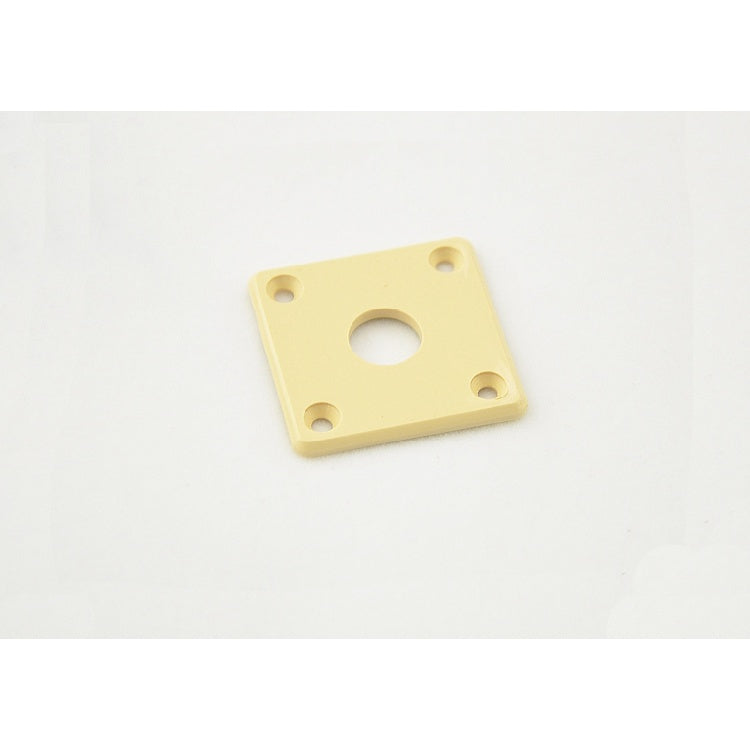 RM Plastic Square / Rectangular Electric Guitar Jack Plate Black / Creme Color