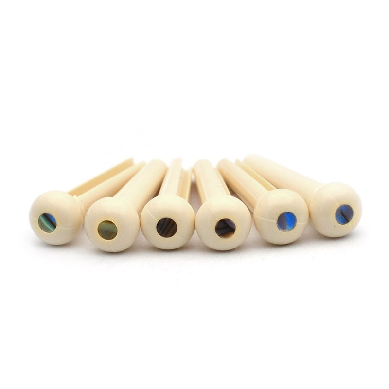 RM Acoustic Guitar String Pin SET with Shell Dot Set of 6pcs Black / White - Reco Music Malaysia