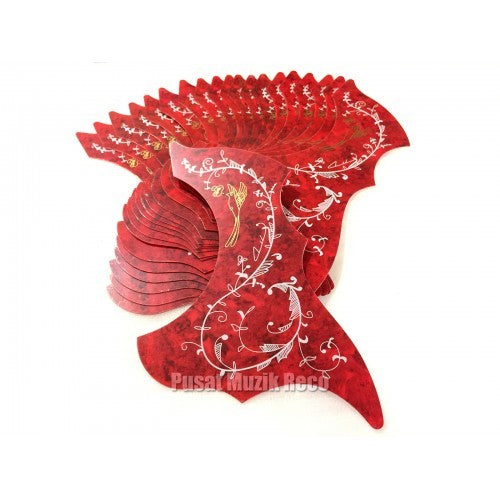 RM C14 Acoustic Guitar Pickguard, Humming Bird Red - Reco Music Malaysia