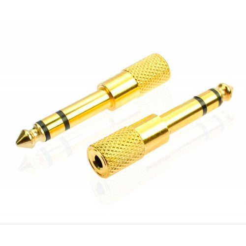 【2PCS】Gold Plated 6.5mm to 3.5mm Jack Converter Plug Stereo Audio Adapter (2 pcs) - Reco Music Malaysia