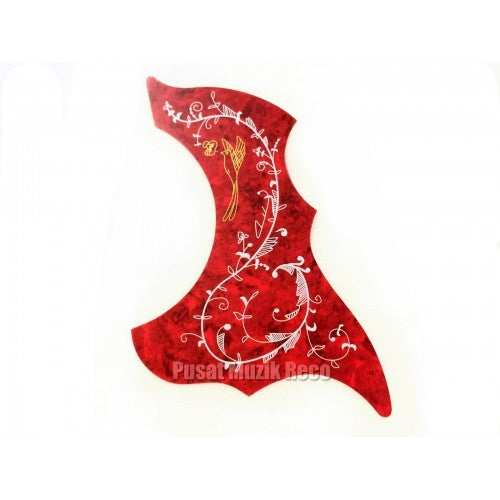 RM C14 Acoustic Guitar Pickguard, Humming Bird Red - Reco Music Malaysia