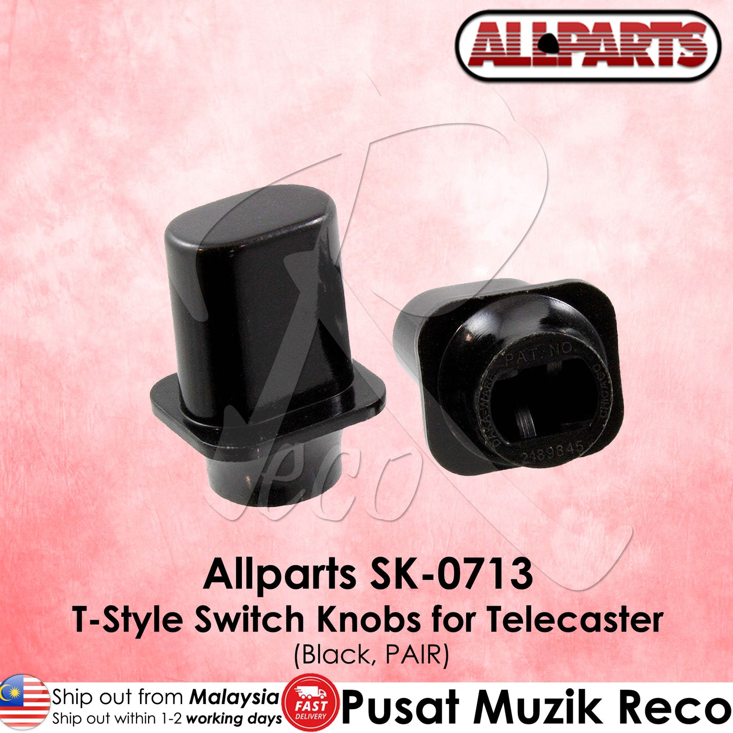 Allparts SK0713-023 T Shape Switch Knobs for Telecaster Electric Guitar Parts