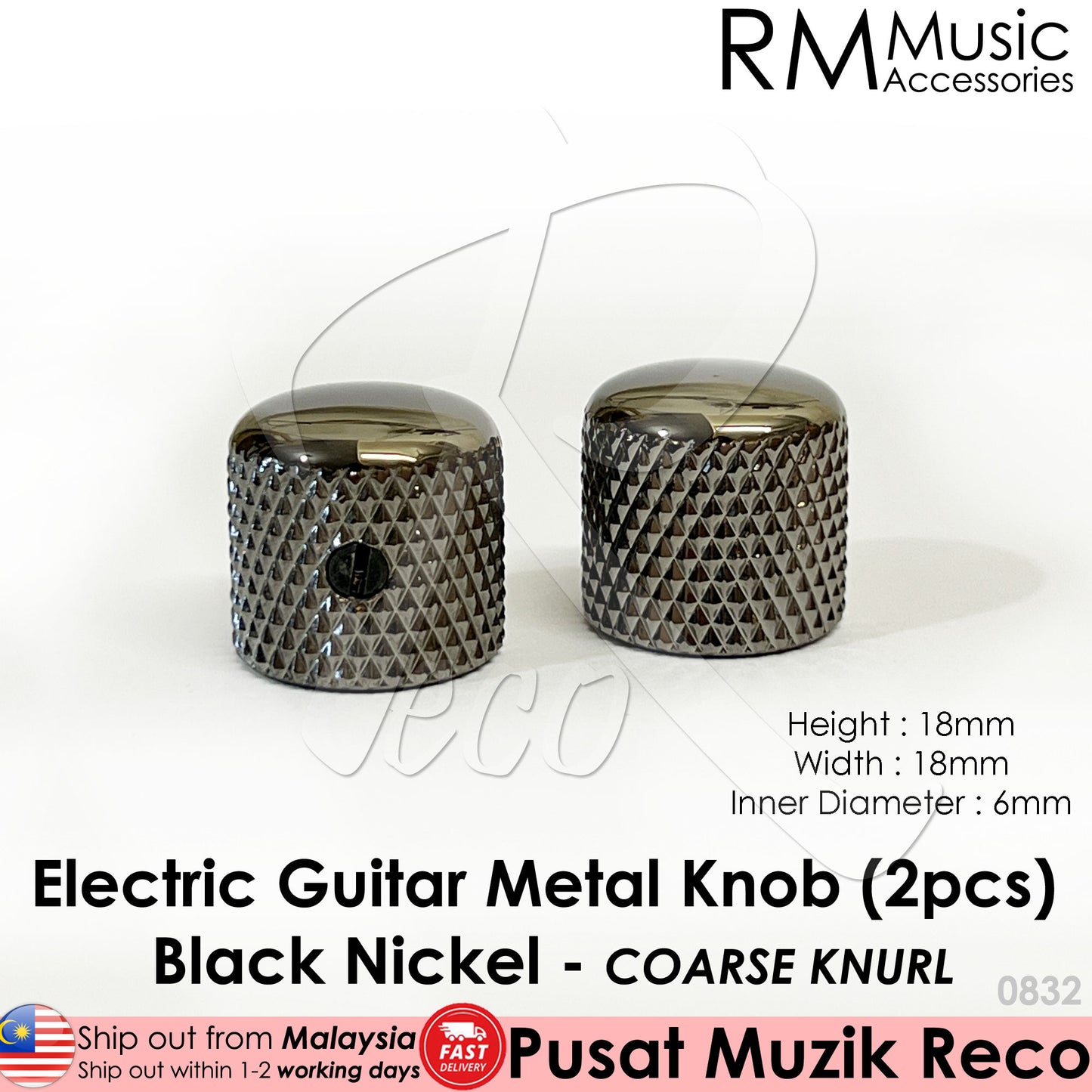 RM HQ Electric Guitar Metal Knob Volume Tone Control Knob