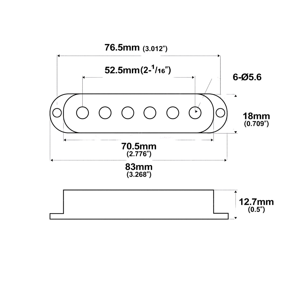 RM Electric Guitar SSS Plastic Pickup Cover For USA Mexico Strat 3x52.5mm