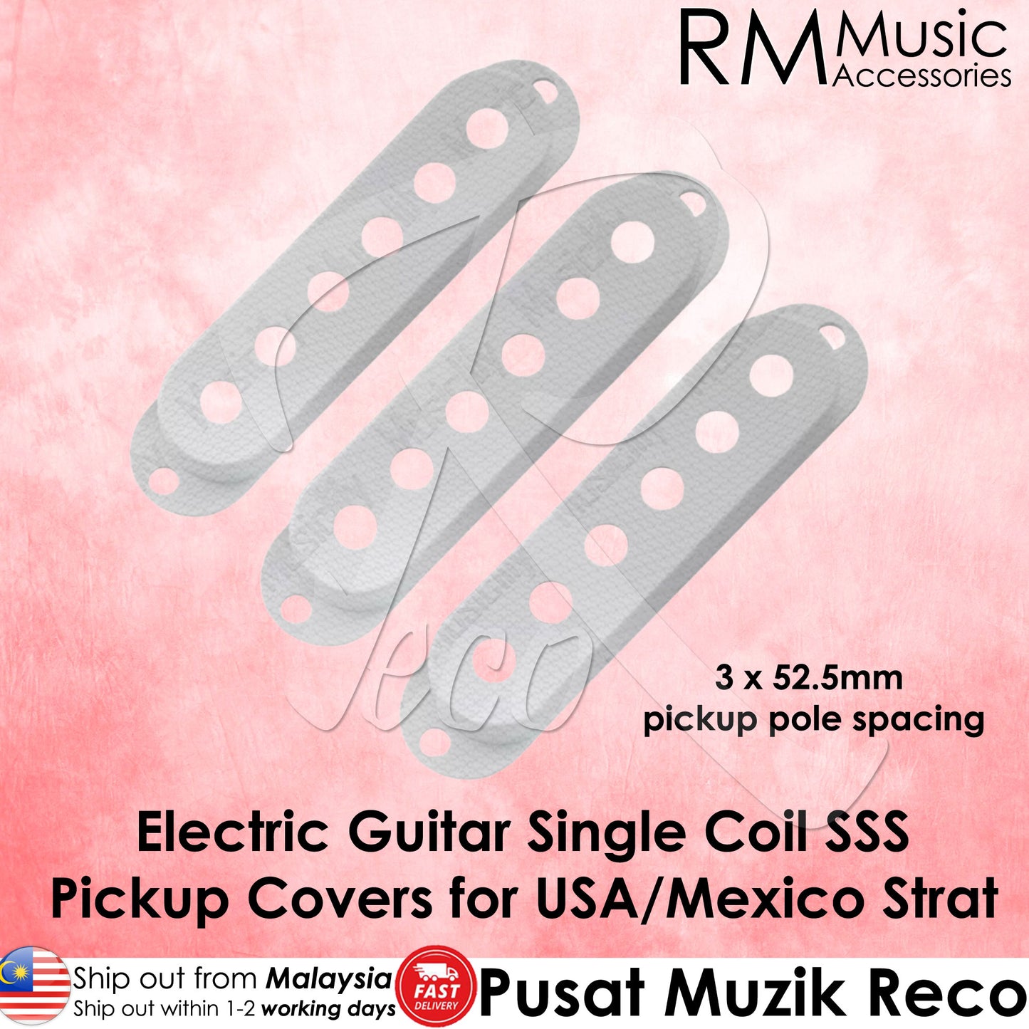 RM Electric Guitar SSS Plastic Pickup Cover For USA Mexico Strat 3x52.5mm