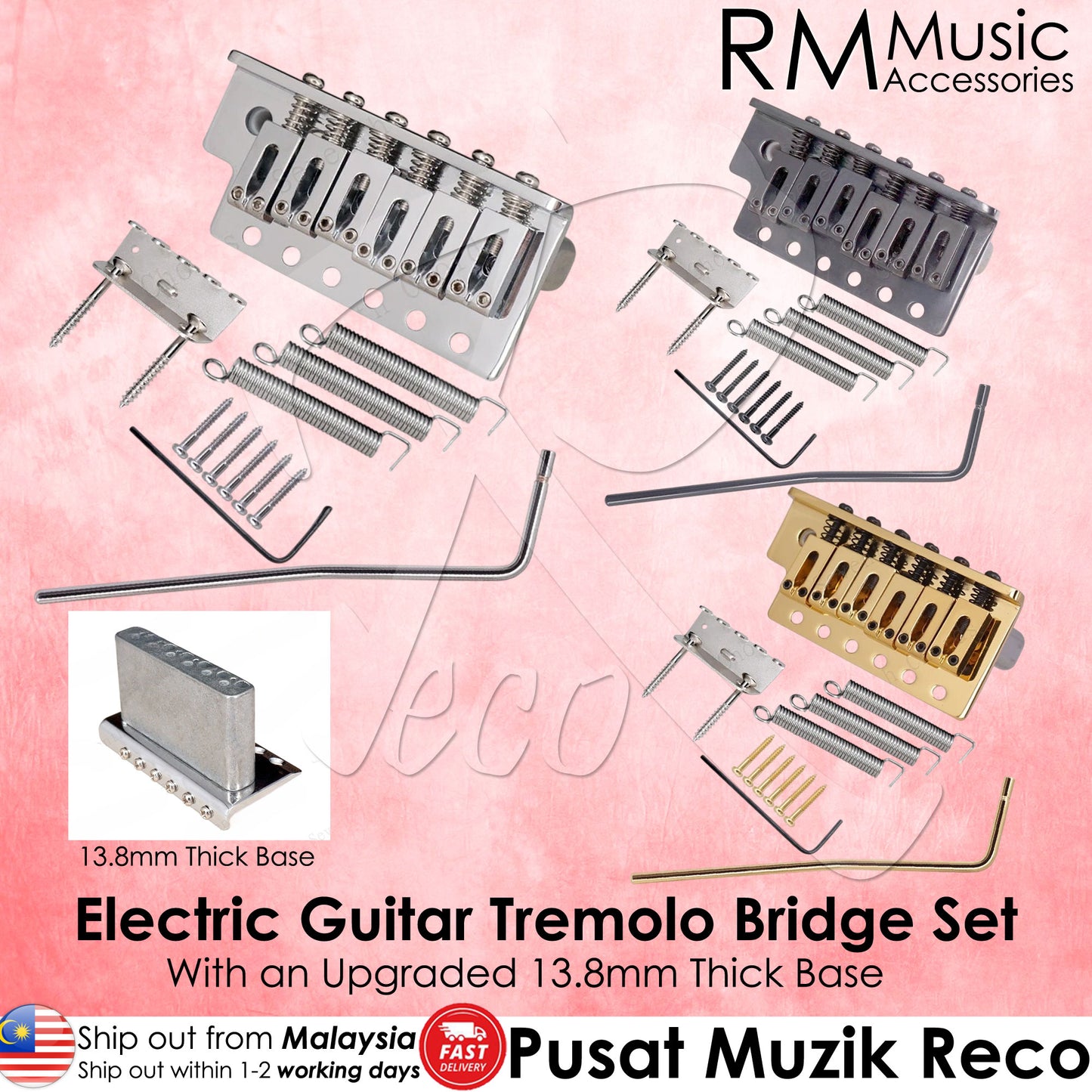 RM RTB80 Electric Guitar THICK BLOCK Tremolo Bridge System Set