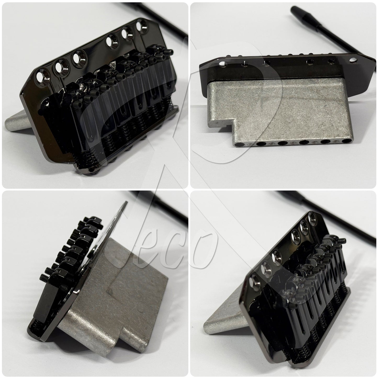 RM RT1499 IB Electric Guitar Tremolo Bridge System Set Chrome / Black - Reco Music Malaysia