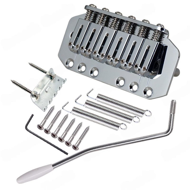 RM RT1499 IB Electric Guitar Tremolo Bridge System Set Chrome / Black - Reco Music Malaysia