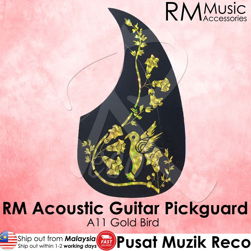 RM A11 Acoustic Guitar Pickguard, Gold Bird - Reco Music Malaysia