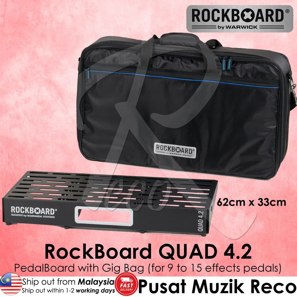 *Warwick RockBoard QUAD 4.2 Pedalboard with ABS Case - Reco Music Malaysia