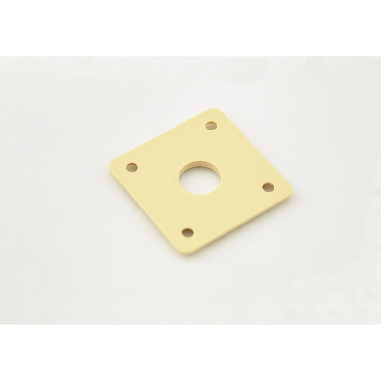 RM Plastic Square / Rectangular Electric Guitar Jack Plate Black / Creme Color