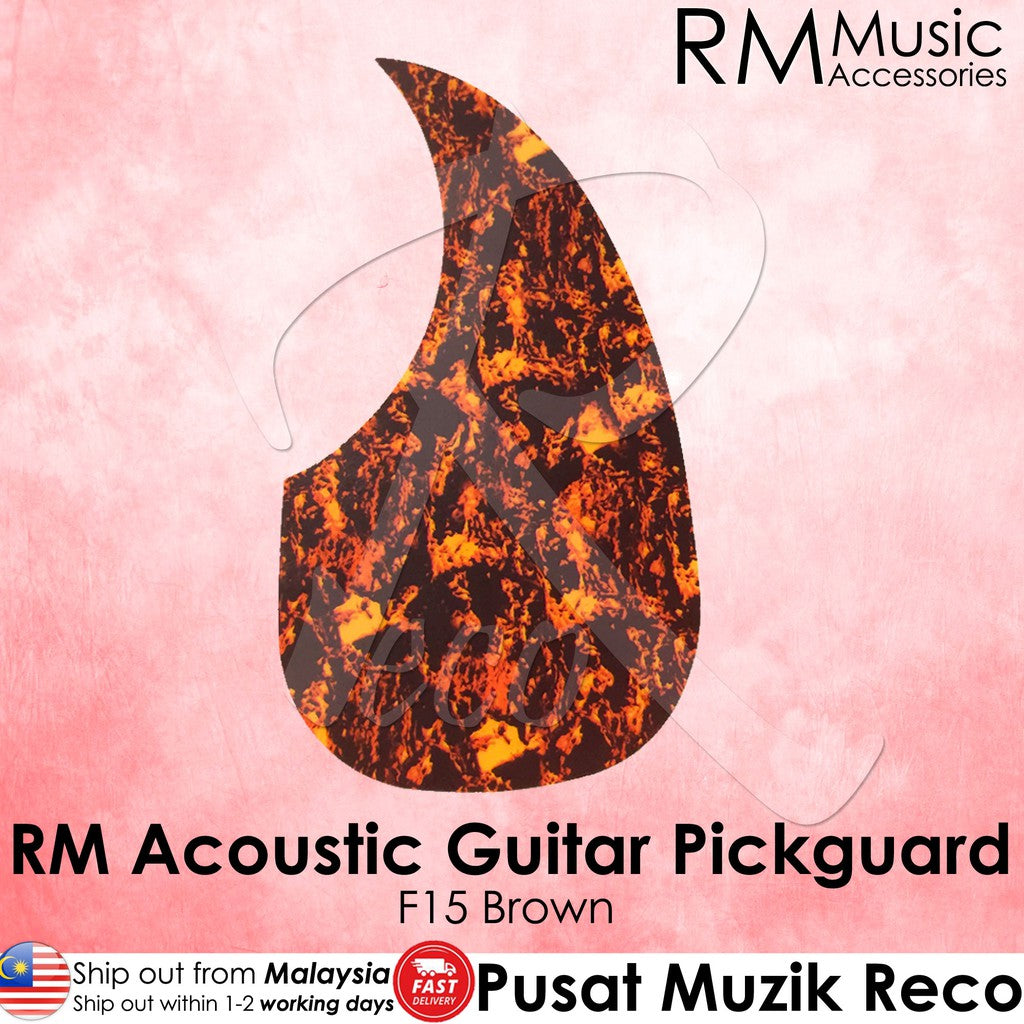 RM F15 Acoustic Guitar Pickguard, Brown - Reco Music Malaysia