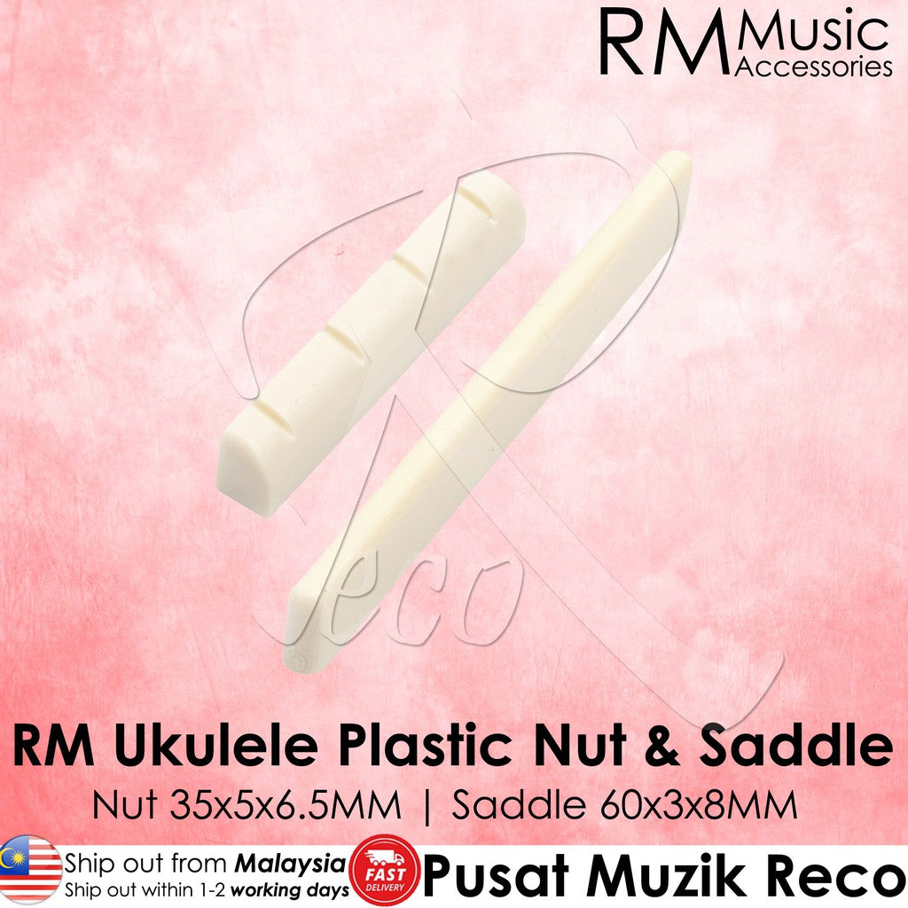 RM 4 String Ukulele Plastic Nut and Saddle SET - Reco Music Malaysia
