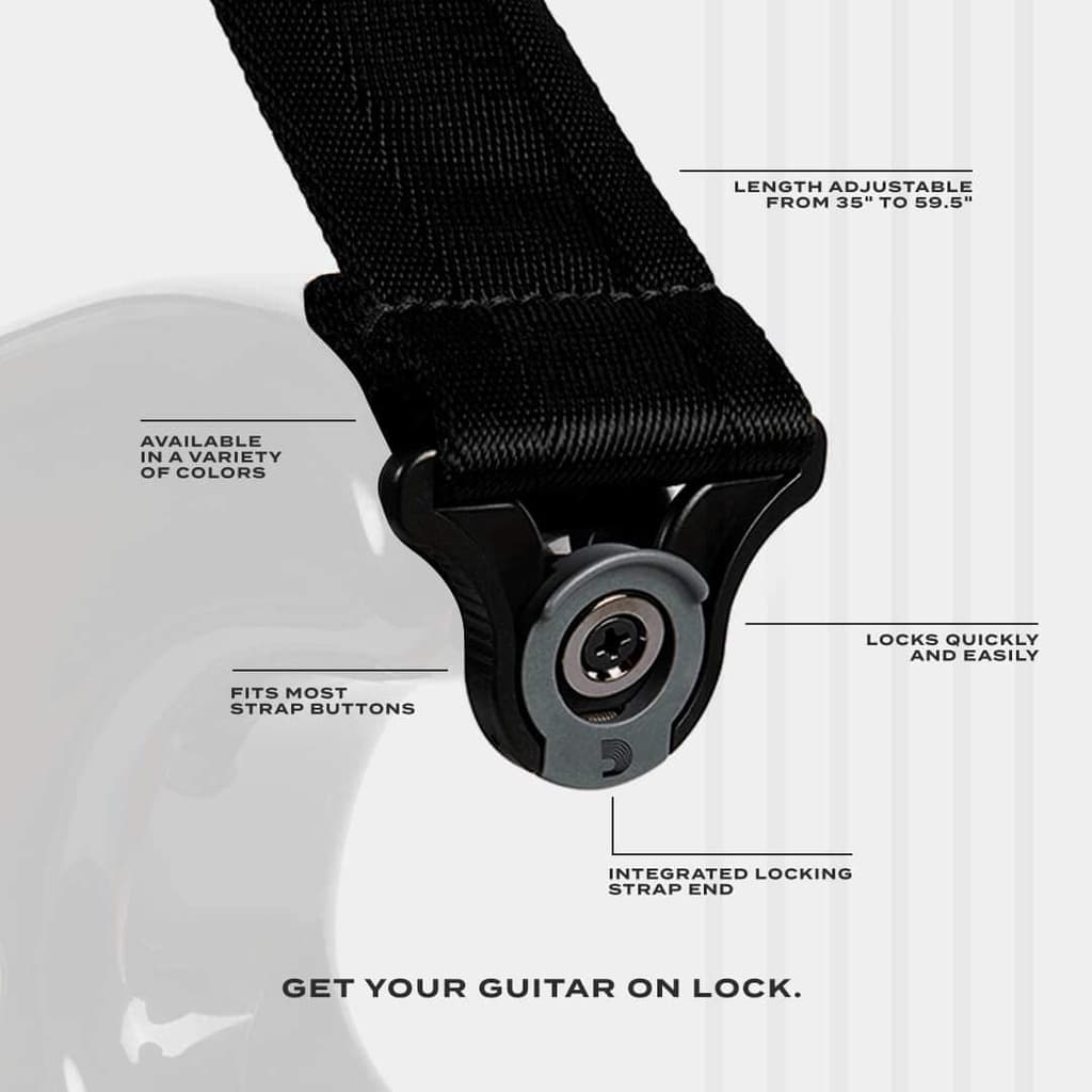 *D'Addario Planet Waves 50BAL08 Auto Lock Guitar Strap, Moss Green - Reco Music Malaysia