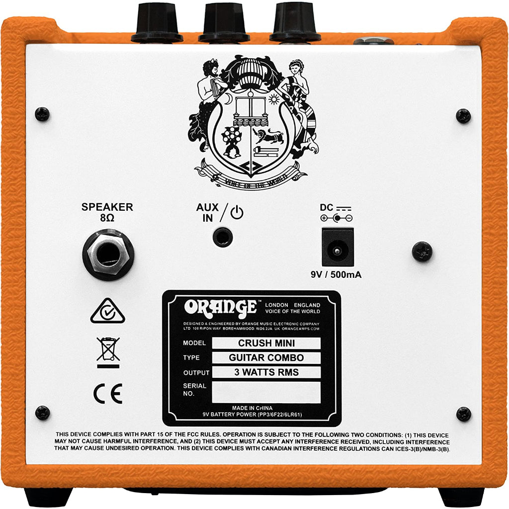 Orange Amplification Crush Mini 3-Watt Battery Powered Guitar Combo Amplifier - Reco Music Malaysia