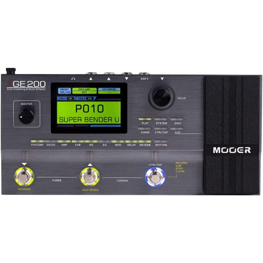 *Mooer GE200 Multi Effects Pedal with Adaptor ( GE-200 / Ge200 ) - Reco Music Malaysia