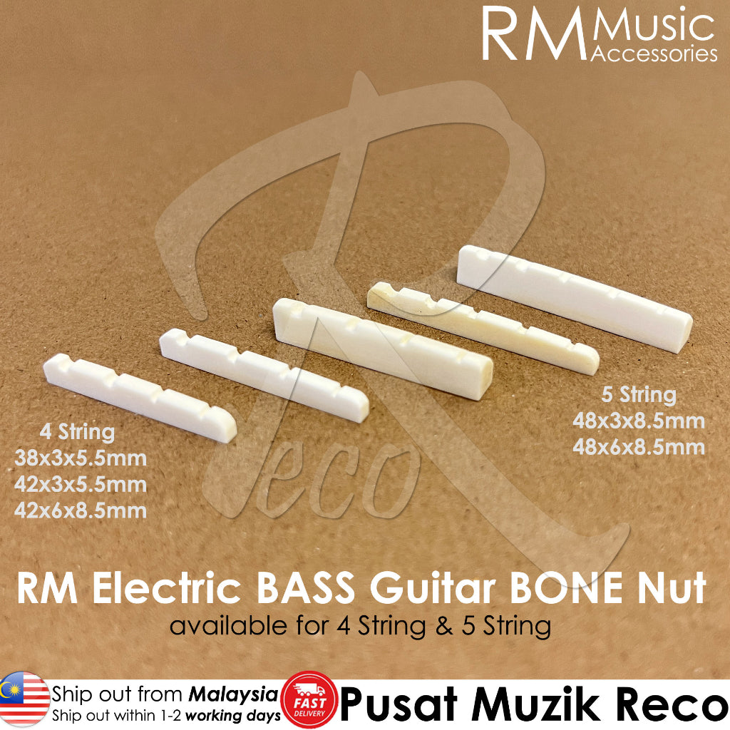 RM 4 STRING 5 STRING Electric BASS Guitar Top BONE Nut - Reco Music Malaysia