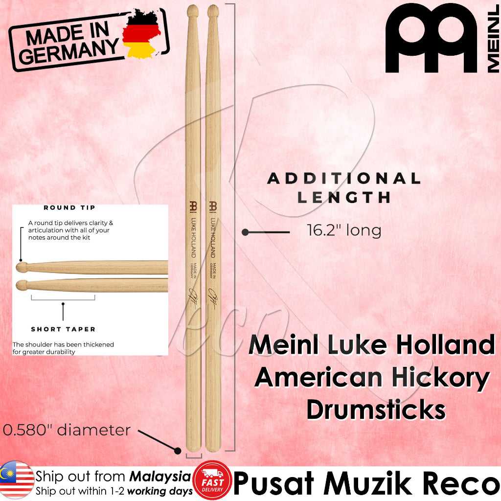Meinl SB600 Luke Holland American Signature Drumstick Made in Germany - Reco Music Malaysia
