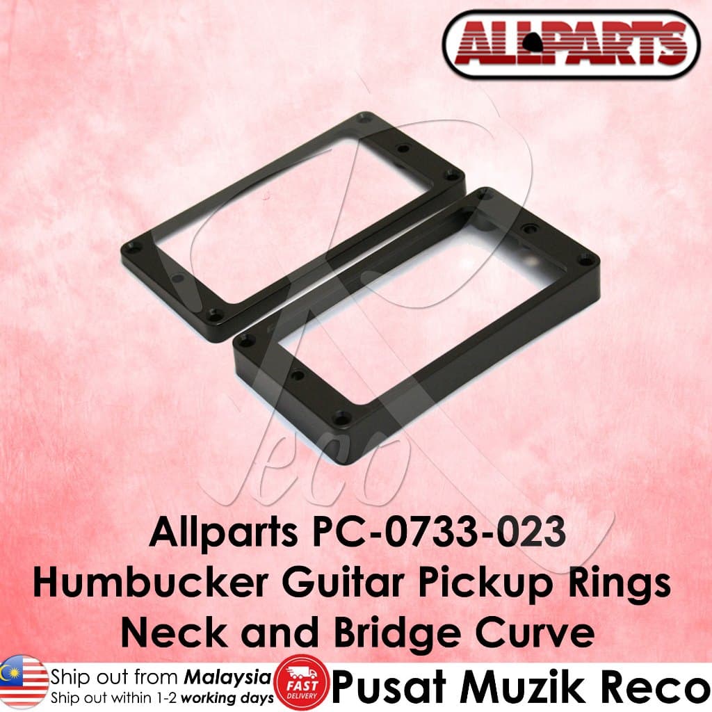 *Allparts PC-0733-023 Humbucker Pickup Rings Set Curved - Black - Reco Music Malaysia