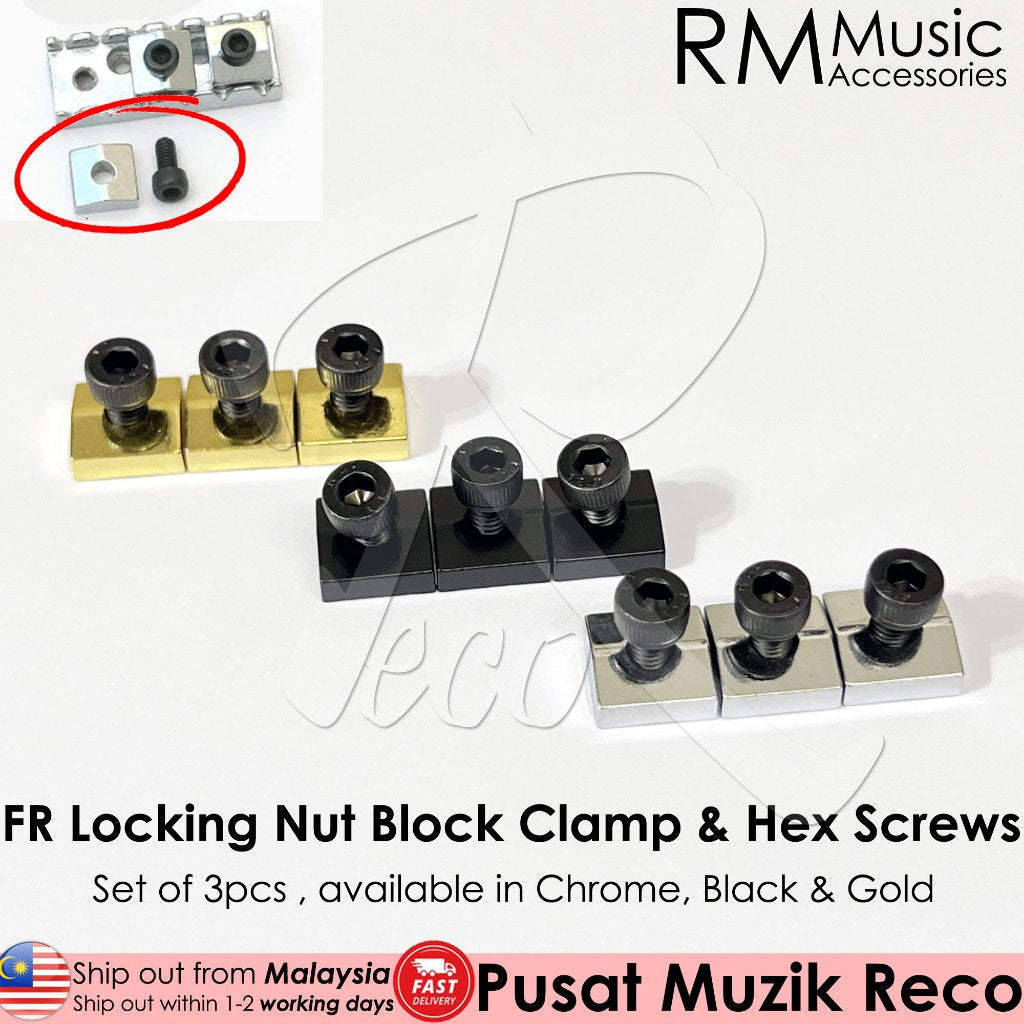RM GM1856 Electric Guitar FR Locking Nut Block Clamp & Hex Screws Double Locking Bridge Screw - Reco Music Malaysia
