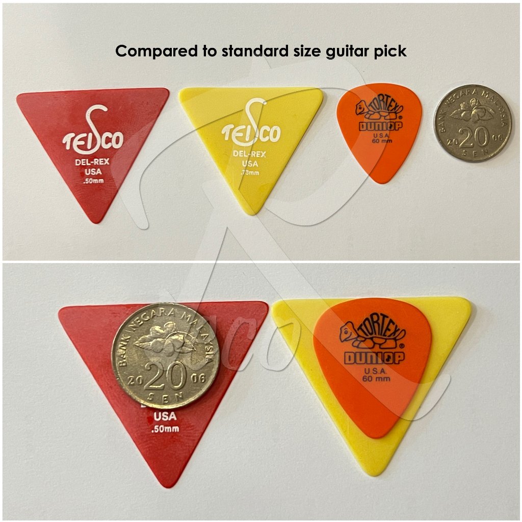 Teisco TSC-03201 Del Rex Large Triangle Guitar Pick, .73mm, 3-Pick Pack - Reco Music Malaysia