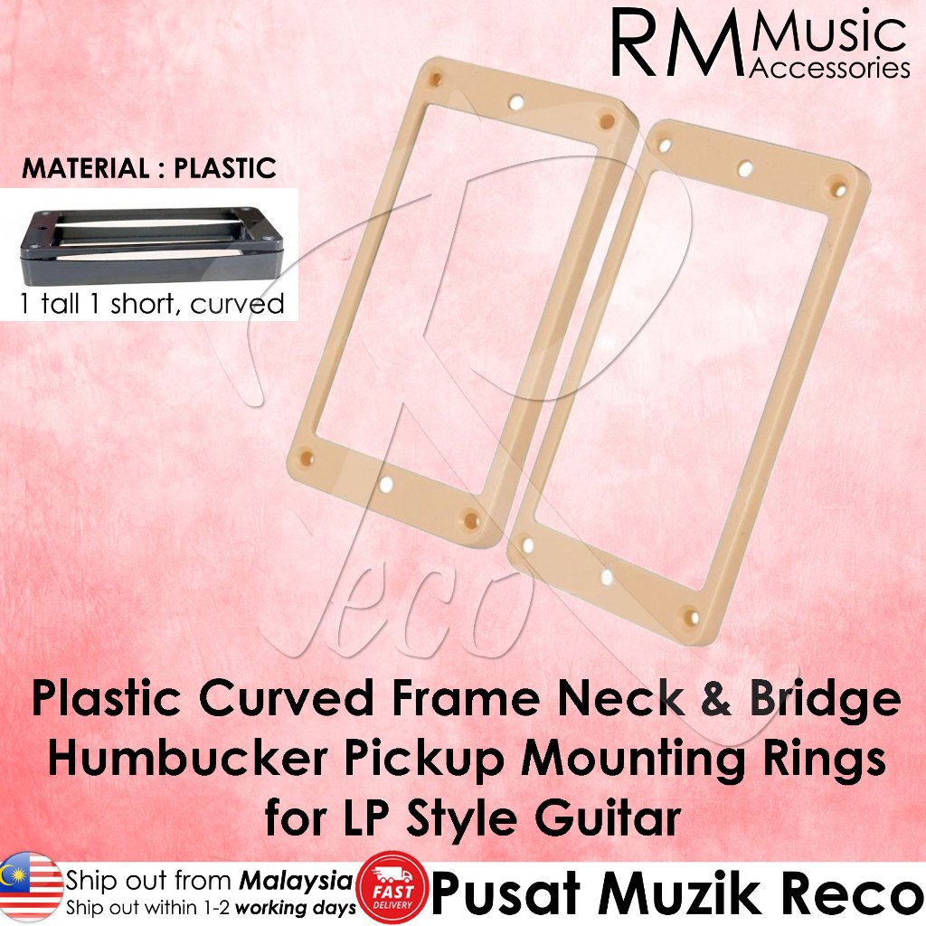 RM 7C-3698 Epiphone Les Paul Humbucker Pickup Ring Set Neck & Bridge Curved