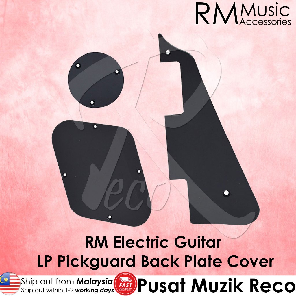 RM RLP100 3pcs Electric Guitar LP Pickguard Cavity Cover Switch Cover Black