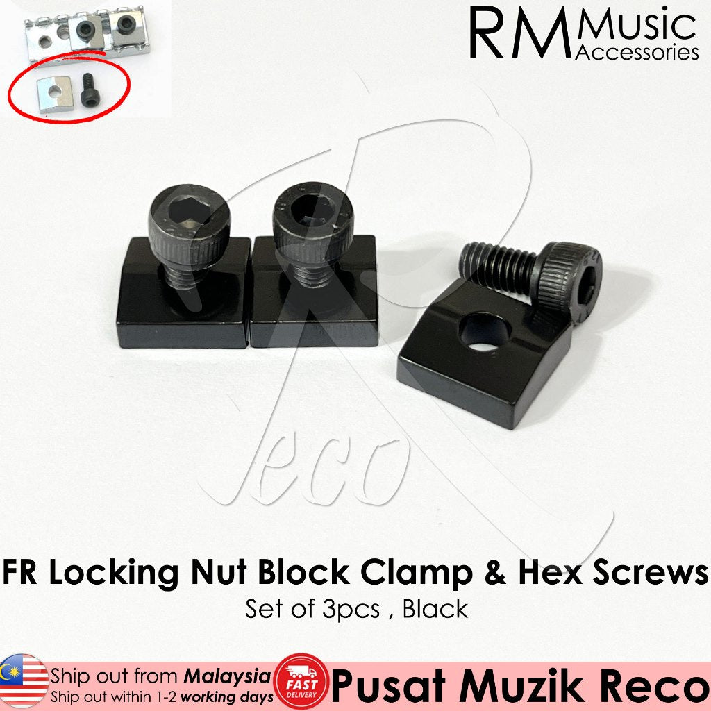 RM GM1856 Electric Guitar FR Locking Nut Block Clamp & Hex Screws Double Locking Bridge Screw - Reco Music Malaysia