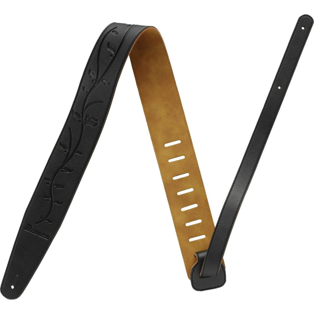 Ibanez GSTL60-BK Synthetic Leather Strap, Black - Reco Music Malaysia