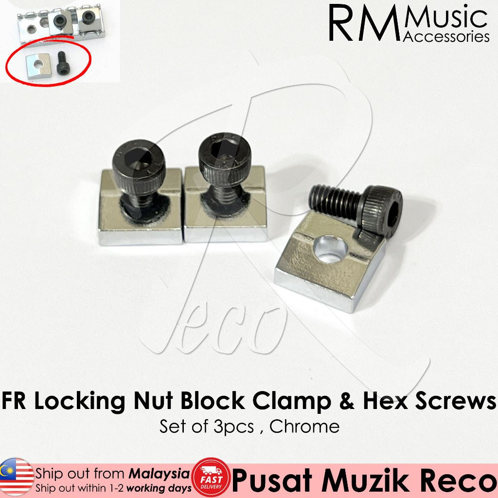 RM GM1856 Electric Guitar FR Locking Nut Block Clamp & Hex Screws Double Locking Bridge Screw - Reco Music Malaysia