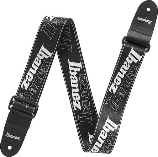 *Ibanez GSD50 P6 Black Logo Design Guitar Strap - Reco Music Malaysia
