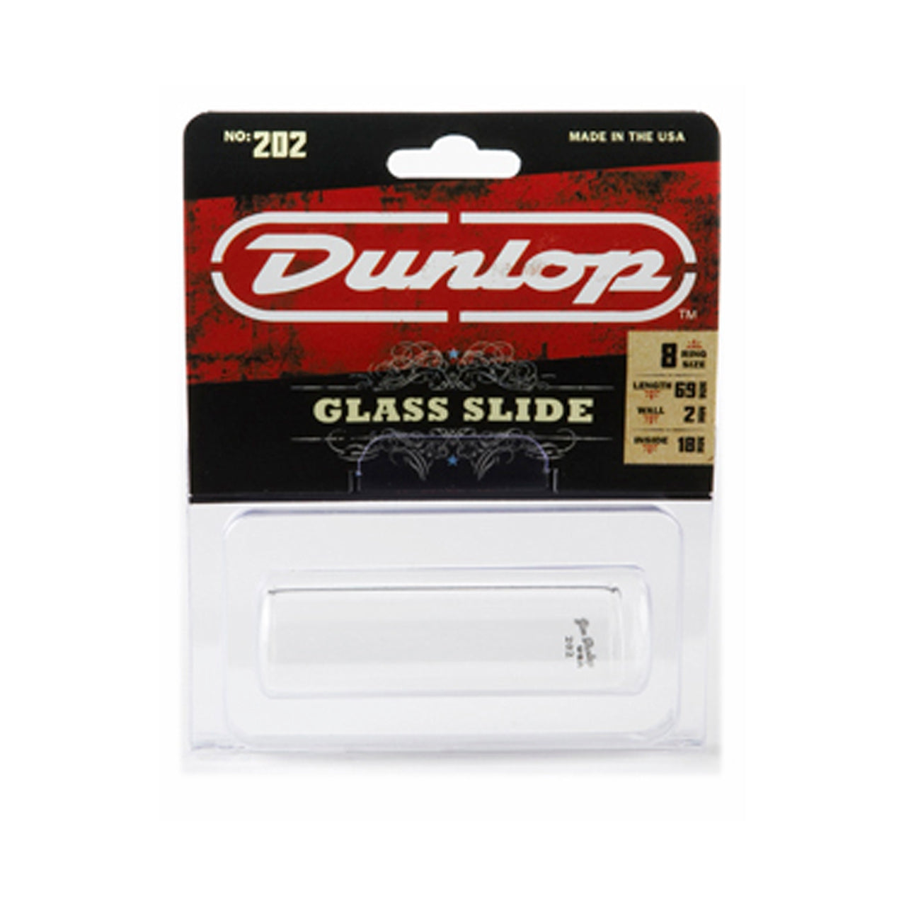 Dunlop 202 Guitar Pyrex Glass Slide, Regular Wall Thickness - Medium | Reco Music Malaysia