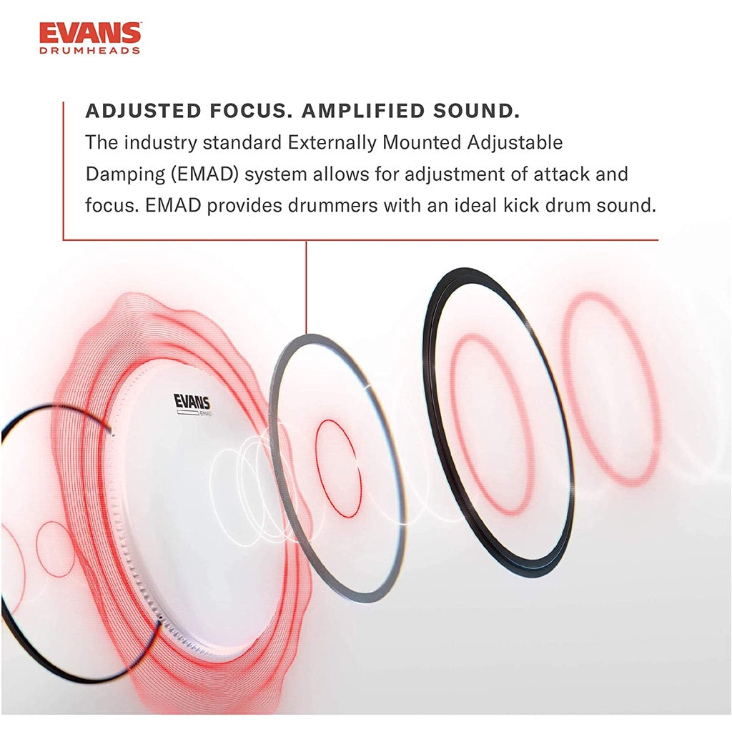 Evans BD22EMAD2 22" EMAD2 Clear Bass Batter Drum Head