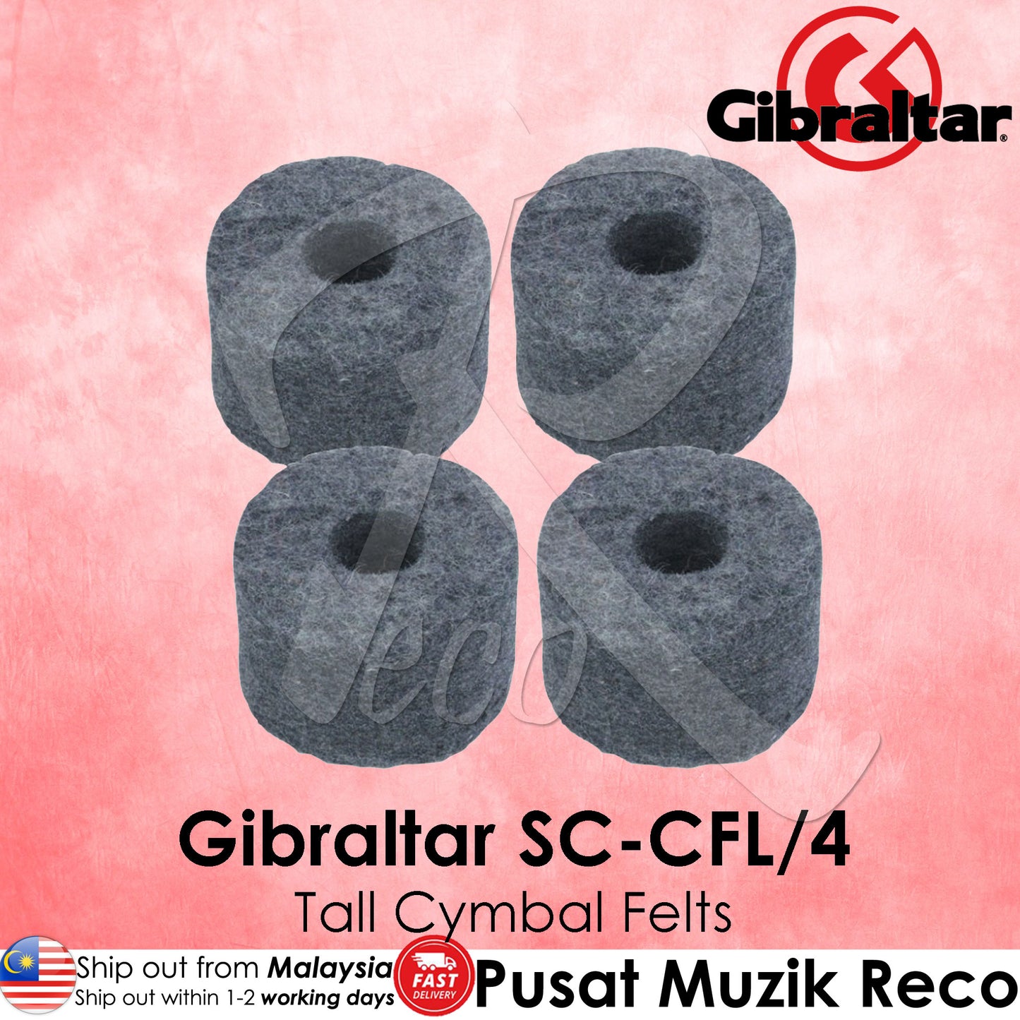Gibraltar SC-CFL/4 1-1/2 inch Large Cymbal Felts Tall | Reco Music Malaysia