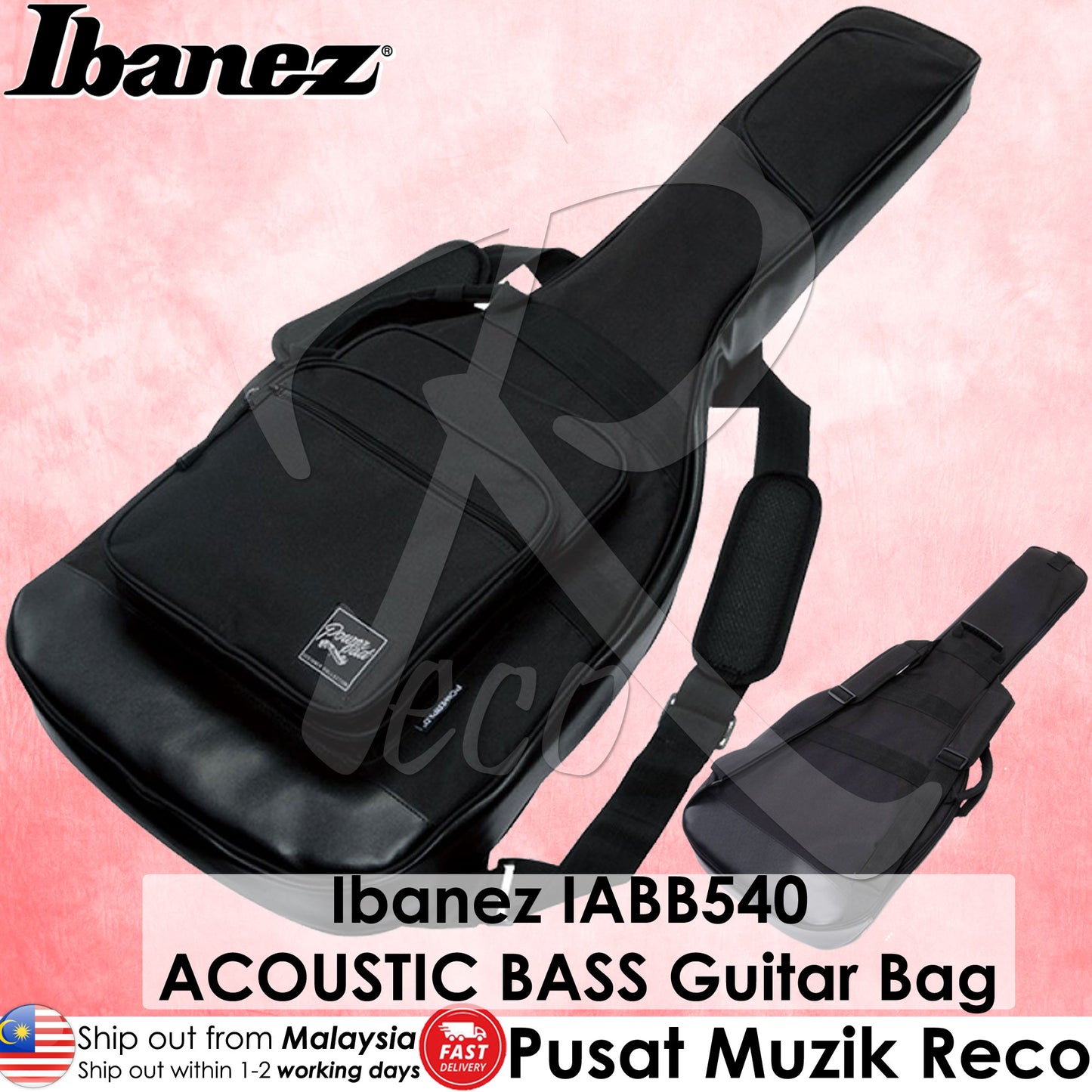 Ibanez IABB540-BK Powerpad ACOUSTIC BASS Black Guitar Bag - Reco Music Malaysia