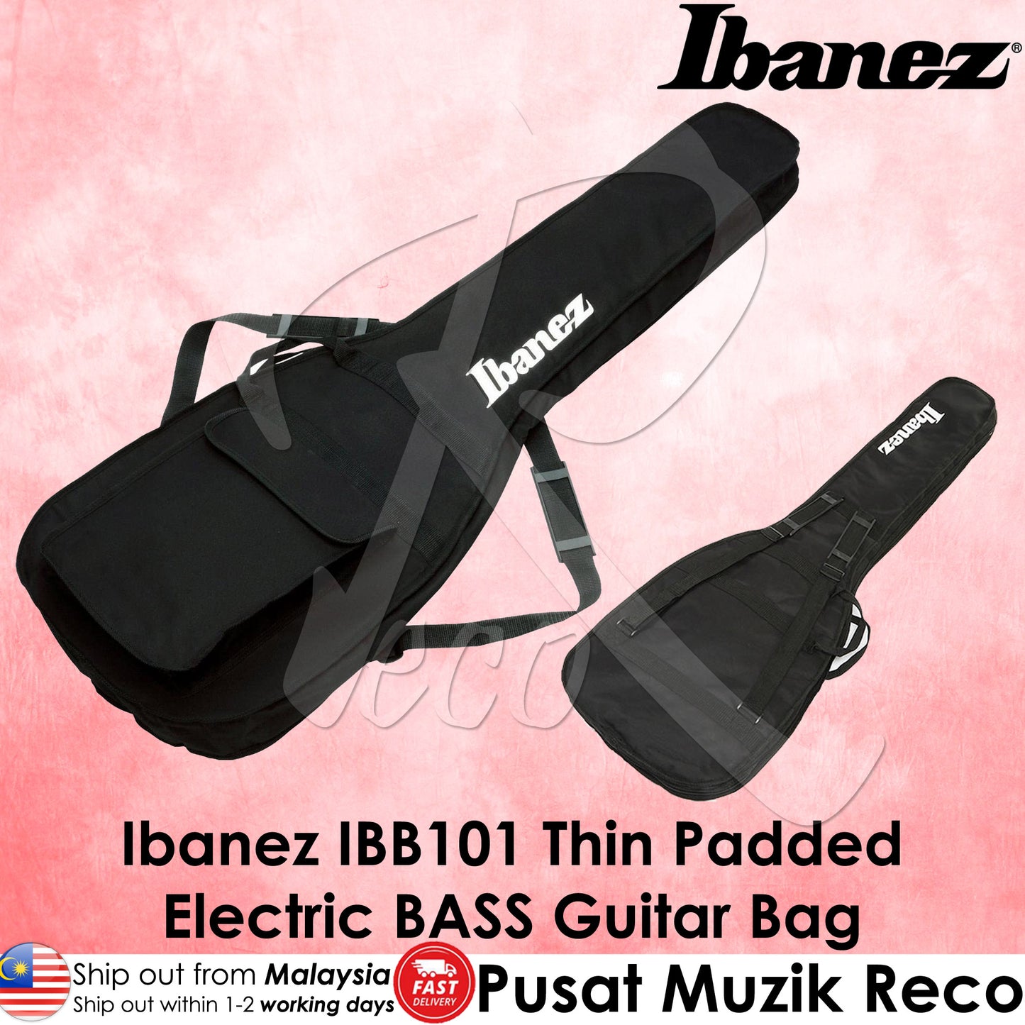 Ibanez IBB101 Basic Padded Electric BASS Guitar Bag - Reco Music Malaysia