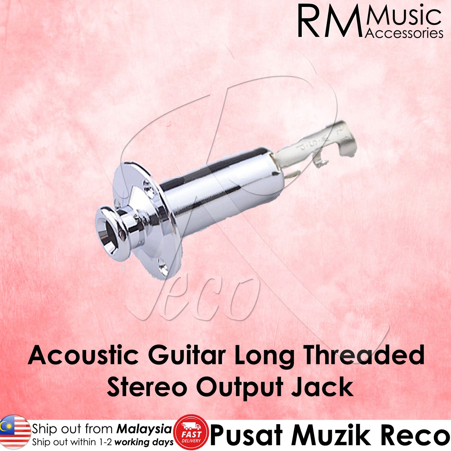 RM GF-0694-91 Acoustic Guitar Long Threaded Stereo Output Jack - Reco Music Malaysia
