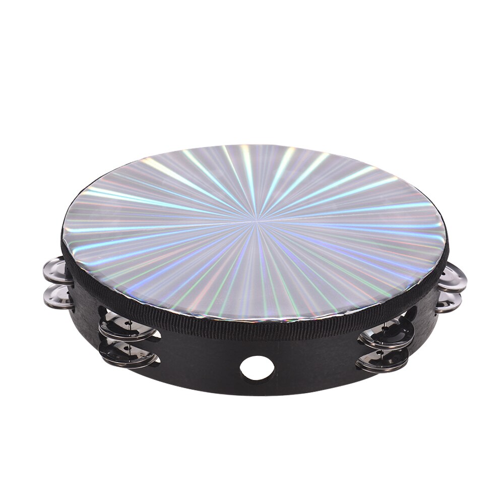 RM 10 Inch Wooden Radiant Tambourine with Skin Double Row Jingles | Reco Music Malaysia