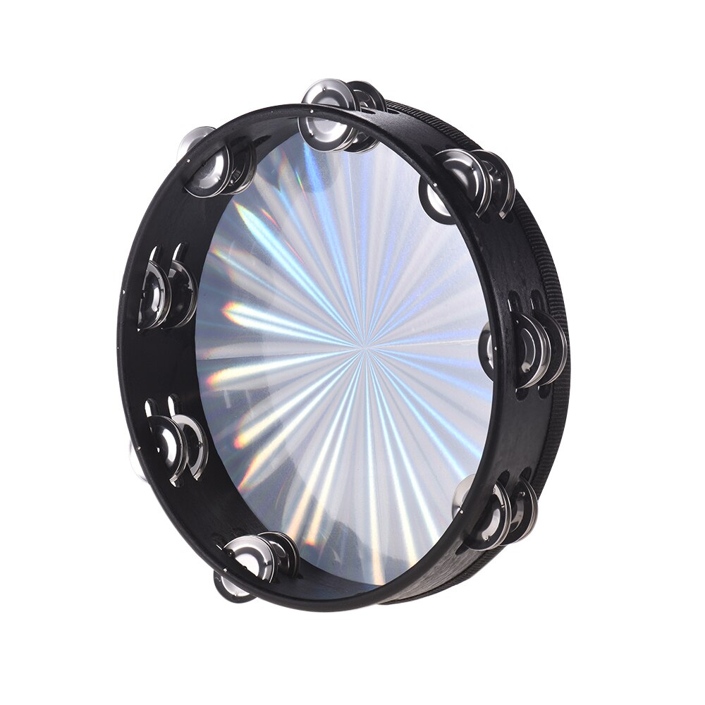 RM 10 Inch Wooden Radiant Tambourine with Skin Double Row Jingles | Reco Music Malaysia