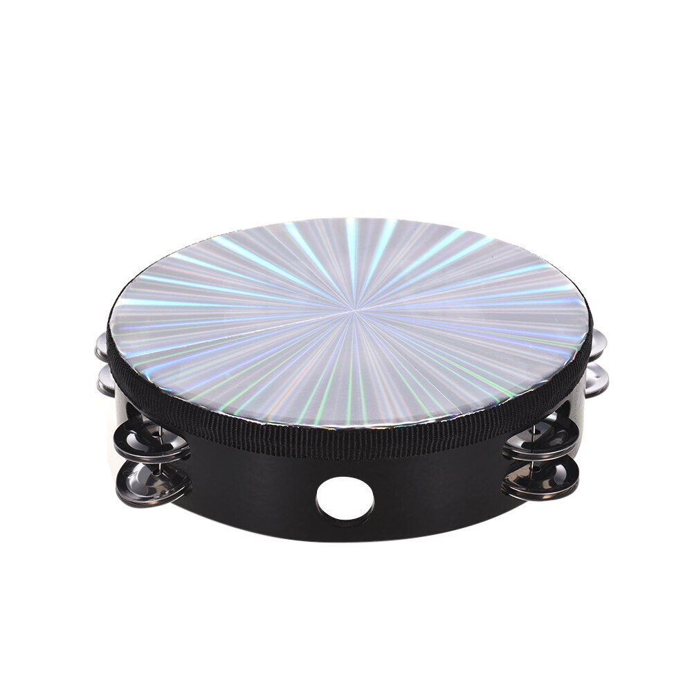 RM 8 Inch Wooden Radiant Tambourine with Skin Double Row Jingles | Reco Music Malaysia