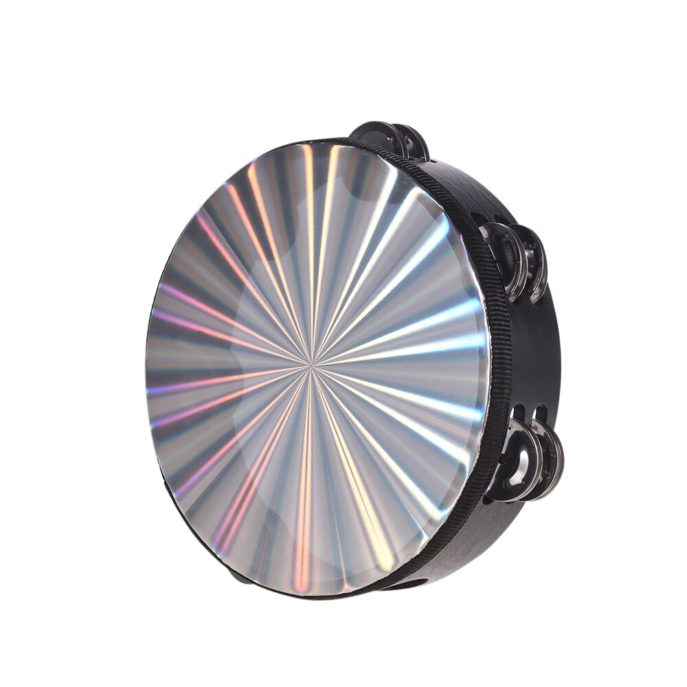 RM 8 Inch Wooden Radiant Tambourine with Skin Double Row Jingles | Reco Music Malaysia