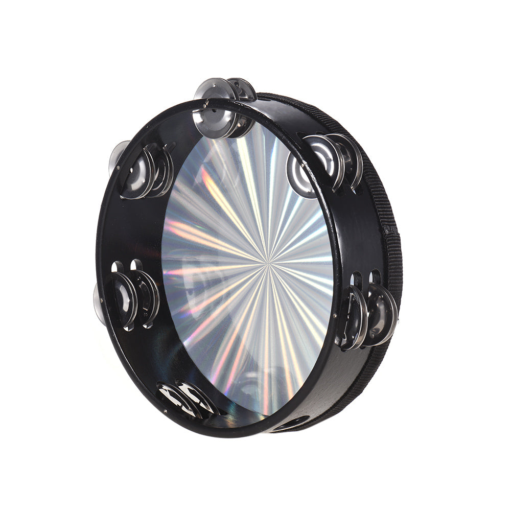 RM 8 Inch Wooden Radiant Tambourine with Skin Double Row Jingles | Reco Music Malaysia