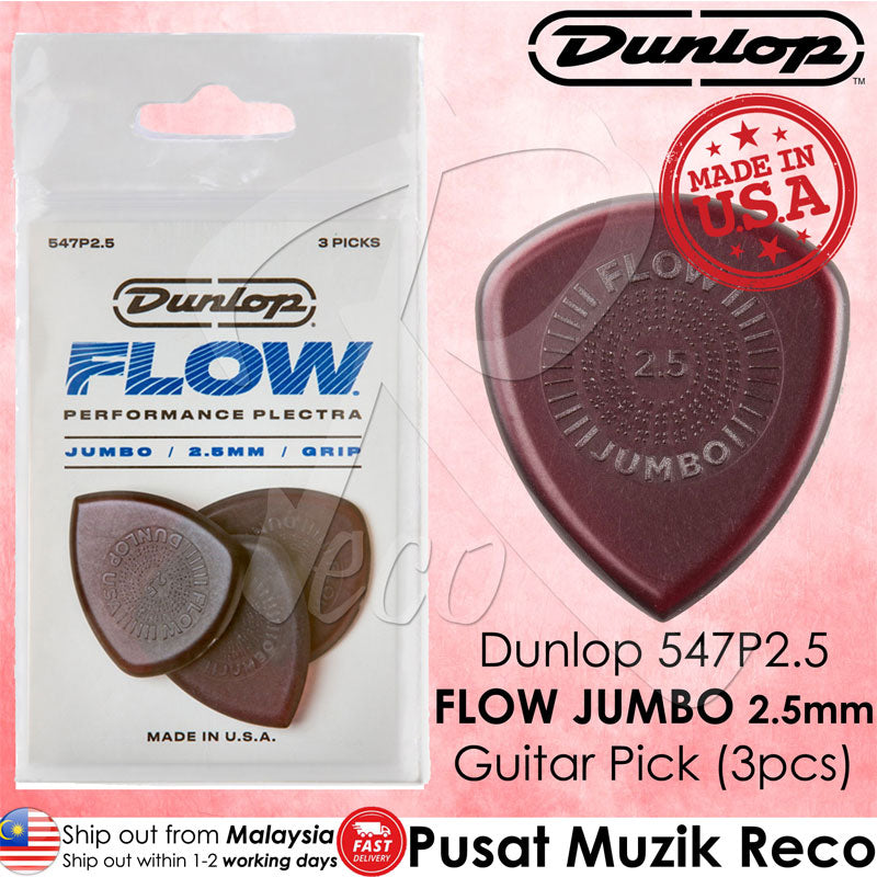 Dunlop 547P2.5 Flow Jumbo Grip Guitar Picks - Reco Music Malaysia