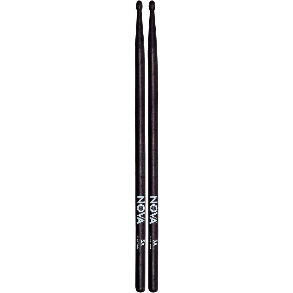 Vic Firth Nova N5AB USA Hickory Wood Tip Drumsticks 5A Black - Reco Music Malaysia
