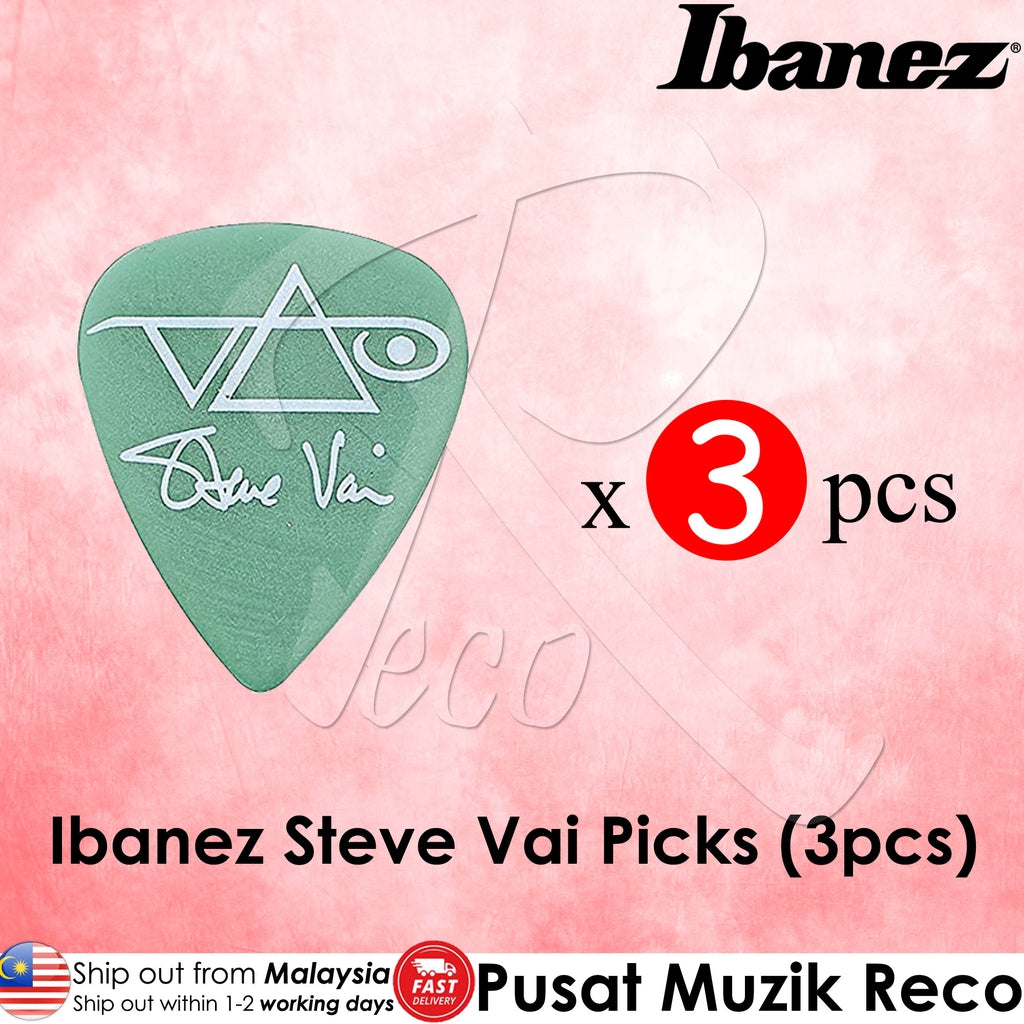 Ibanez B1000SV Steve Vai Signature Guitar Picks (3pcs) (Brown, Green, Pink) - Reco Music Malaysia