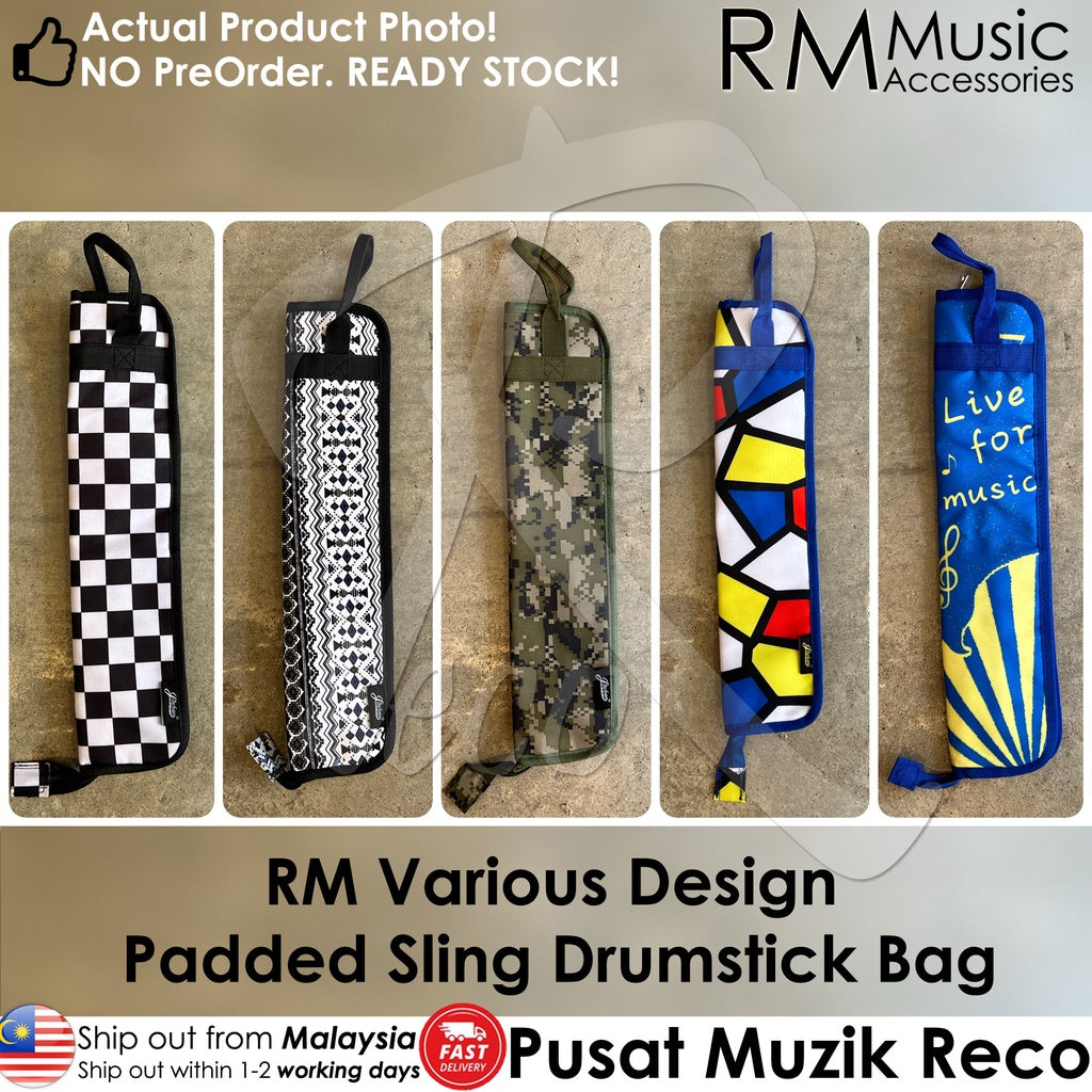 RM RSB30 Series Design Padded Sling Drumstick Bag -Fits 4 pairs Drumstick - Reco Music Malaysia
