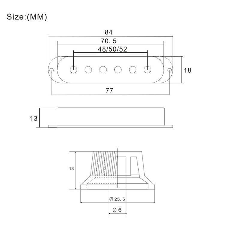 RM GM5320 Electric Guitar SSS Plastic Pickup Cover with Knob and Switch Tip 48mm 50mm 52mm - Reco Music Malaysia 
