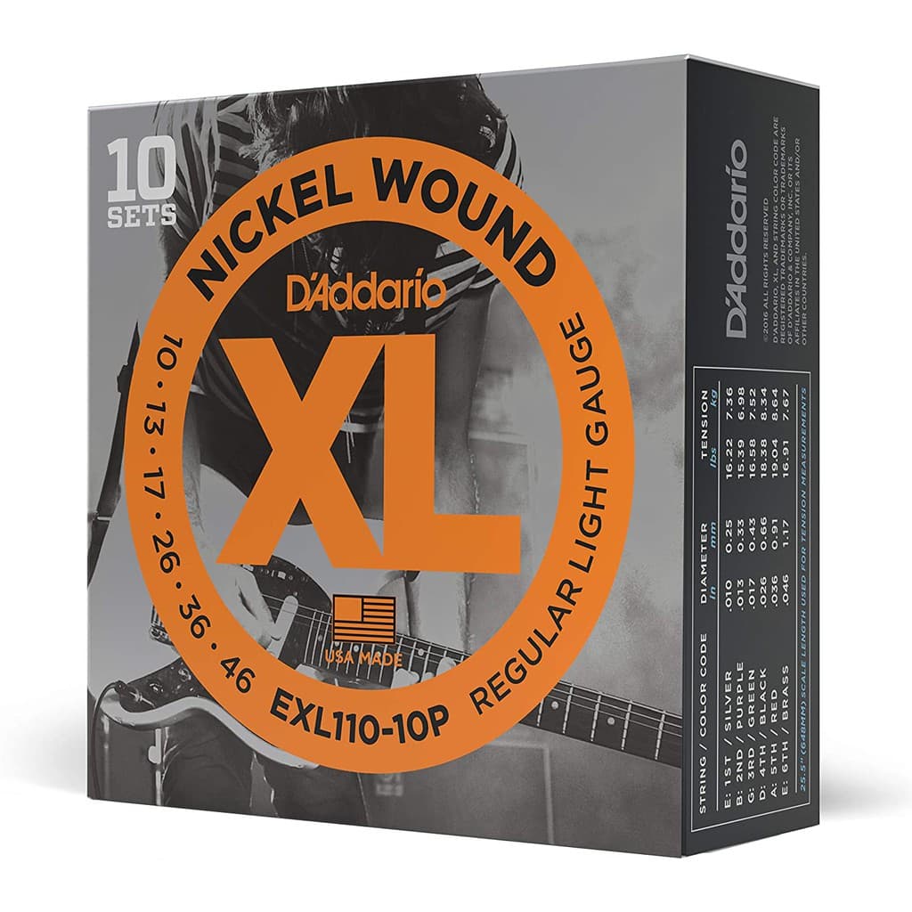 *D'Addario EXL110-10P Nickel Wound Electric Guitar Strings - Reco Music Malaysia